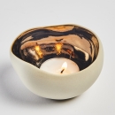 TRIO BRONZE | Set of 3 candle holders in ceramic Beige et Bronze