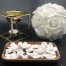 FLEURS DES MALDIVES | Acacia wood and ceramic fragrance diffuser tray