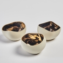 TRIO BRONZE | Set of 3 candle holders in ceramic Beige et Bronze