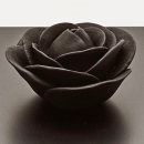 BLACK ROSE XL | Decorative acacia wood box decorated with a ceramic flower