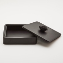 BLACK ROSE XL | Decorative acacia wood box decorated with a ceramic flower